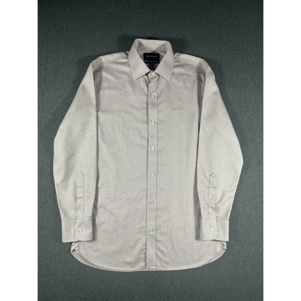 Bonobos Wrinkle-Free Tailored Fit Dress Shirt Micro-Check Berry 15.5 x 33